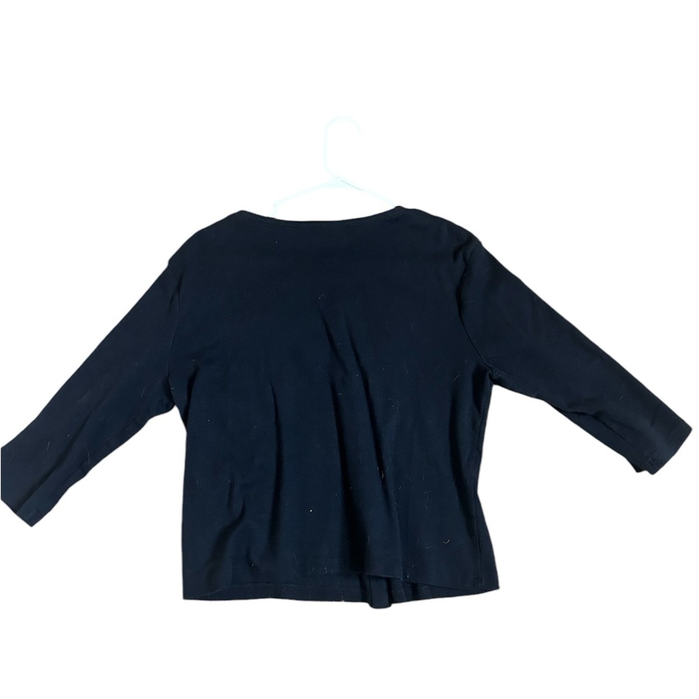 NOTATIONS , Black Women’s Size Medium front button down cotton shirt - Picture 2 of 5